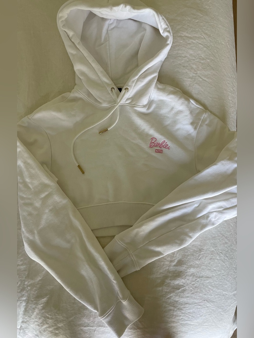 Kith Barbie Collab White Cropped Hoodie
